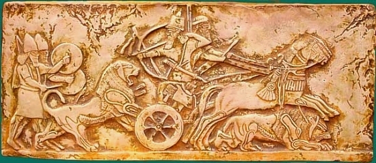 Relief: Die Löwenjagd  ,assyrisch